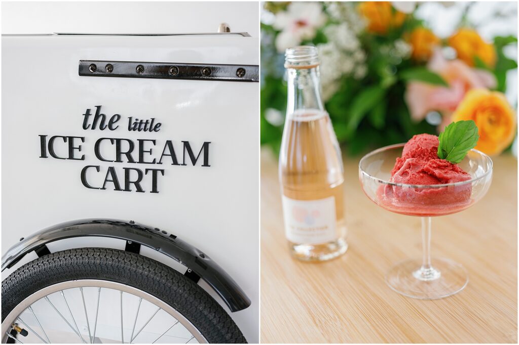 ice cream cart logo and a sorbet ice cream glass by Krista Marie Photography, a Bay Area brand photographer
